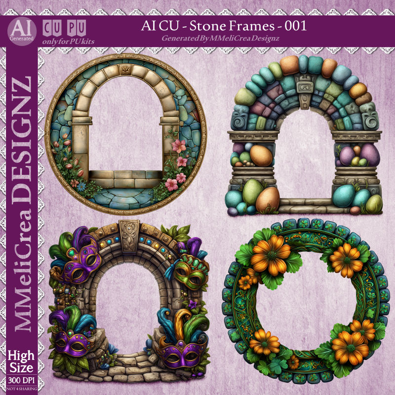 (image for) AI - Stone Frames - CU001 (CU4PU/PNG)